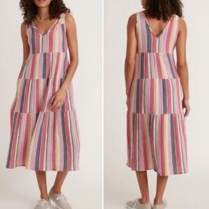 Marine Layer Corinne Maxi Dress in Multi Stripe Sz M